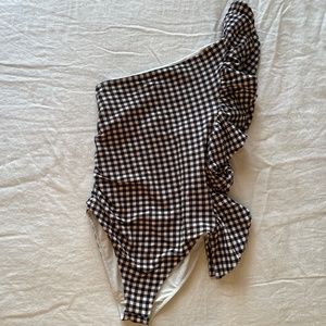 Paper London Coconut One Piece Ruffled Swimsuit